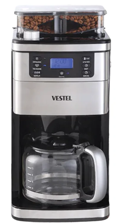 Vestel Taze Öğütücülü Kahve Makinesi Inox