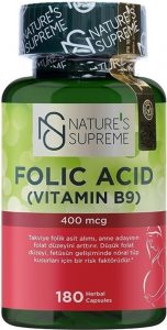 Nature’s Supreme Folic Acid 400 Mcg 180 Kapsül