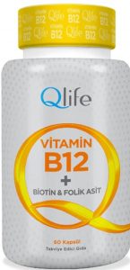 Qlife Vitamin B12 Biotin & Folik Asit 60 Kapsül