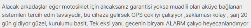 Turko Tek En Son Teknoloji 4G Araç Motosiklet GPS Takip Cihazı yorumları